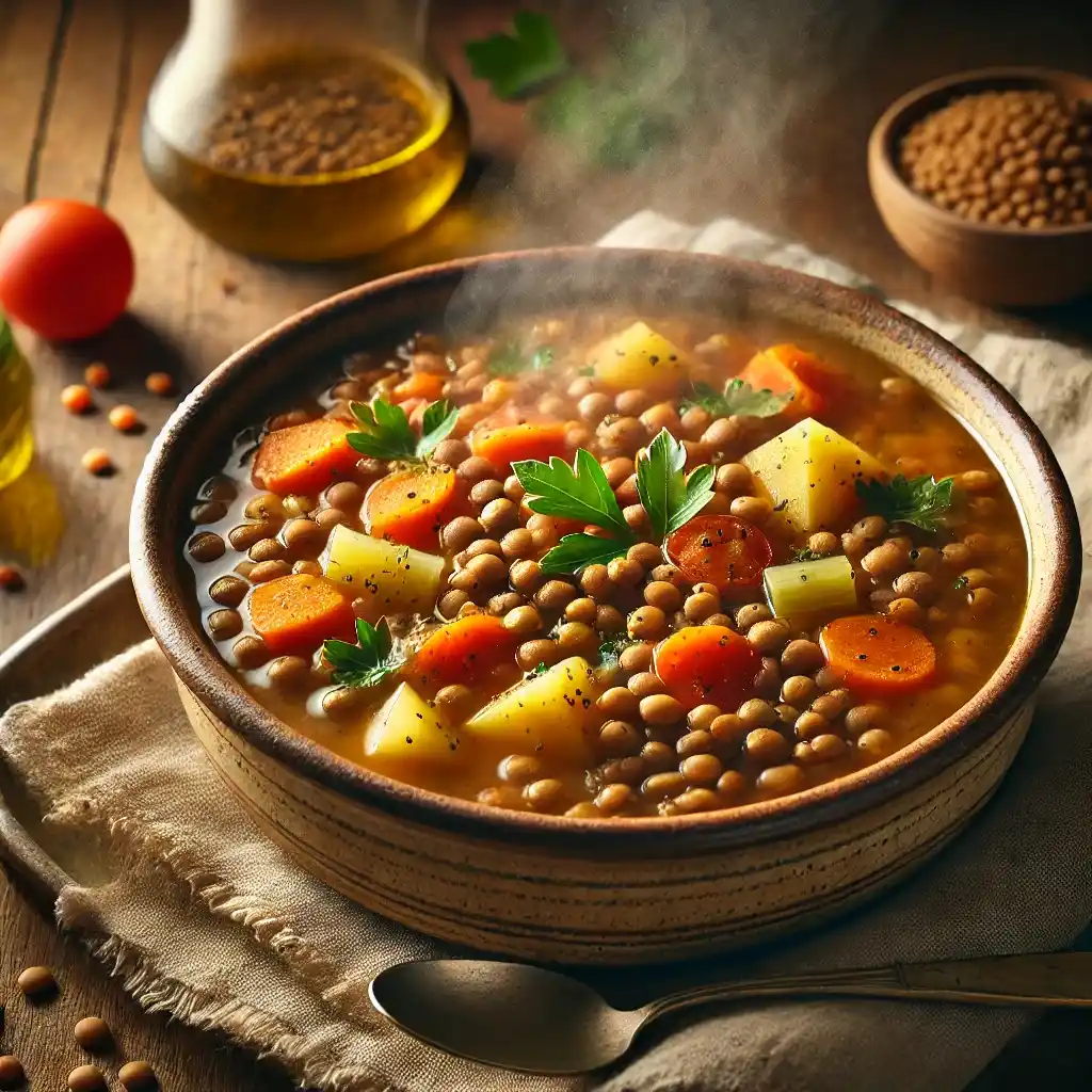 Ricetta di Zuppa di Lenticchie e Verdure Senza Glutine
